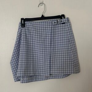 Wild Fable Blue Checkered Mini Skirt